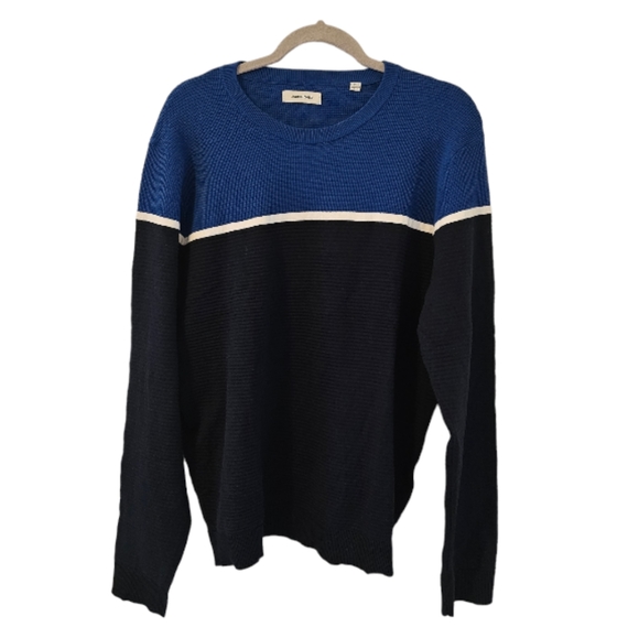 Blue and White Jack & Jones Men's Crew Neck Sweater - Picture 1 of 9